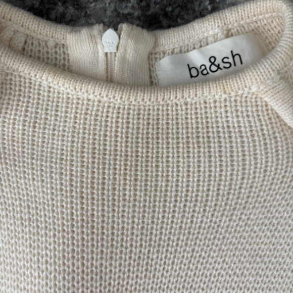 ba&sh Astana Button Sleeve Waffle Weave Cotton Wool Sweater - Picture 10 of 11